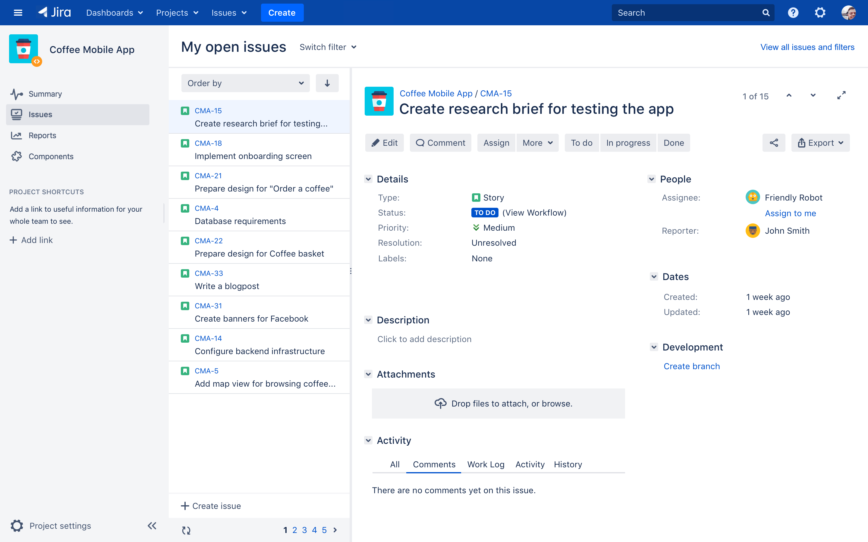 Jira Core screenshot 2
