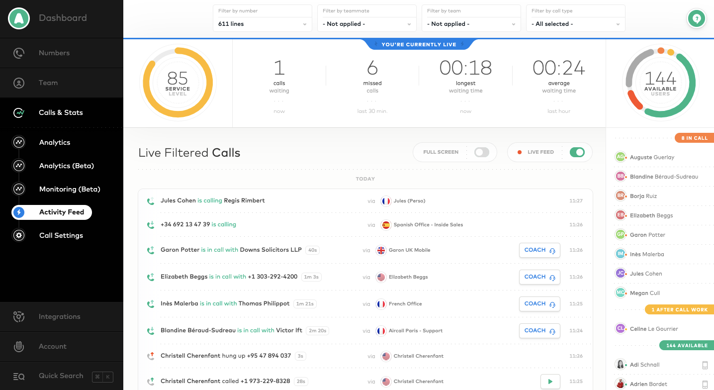 Aircall screenshot 2