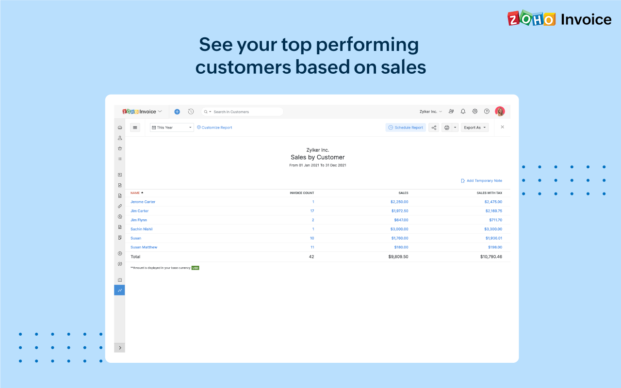 Zoho Invoice 2