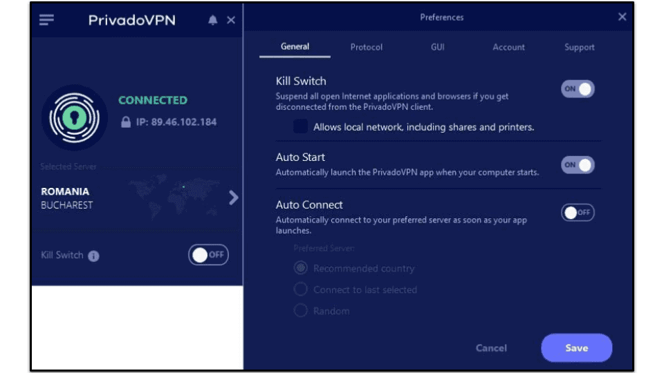 PrivadoVPN screenshot 3