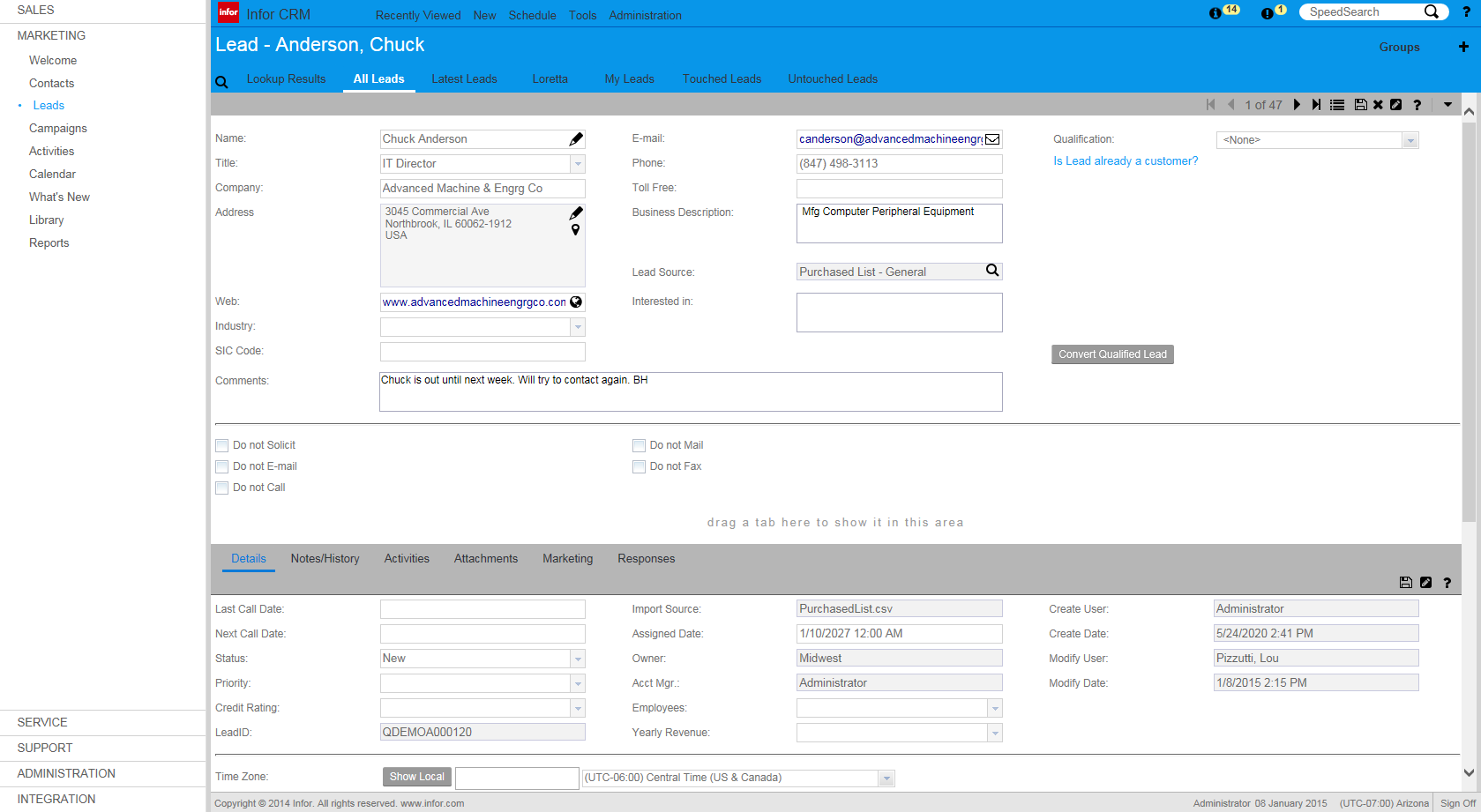 Infor CRM screenshot 3