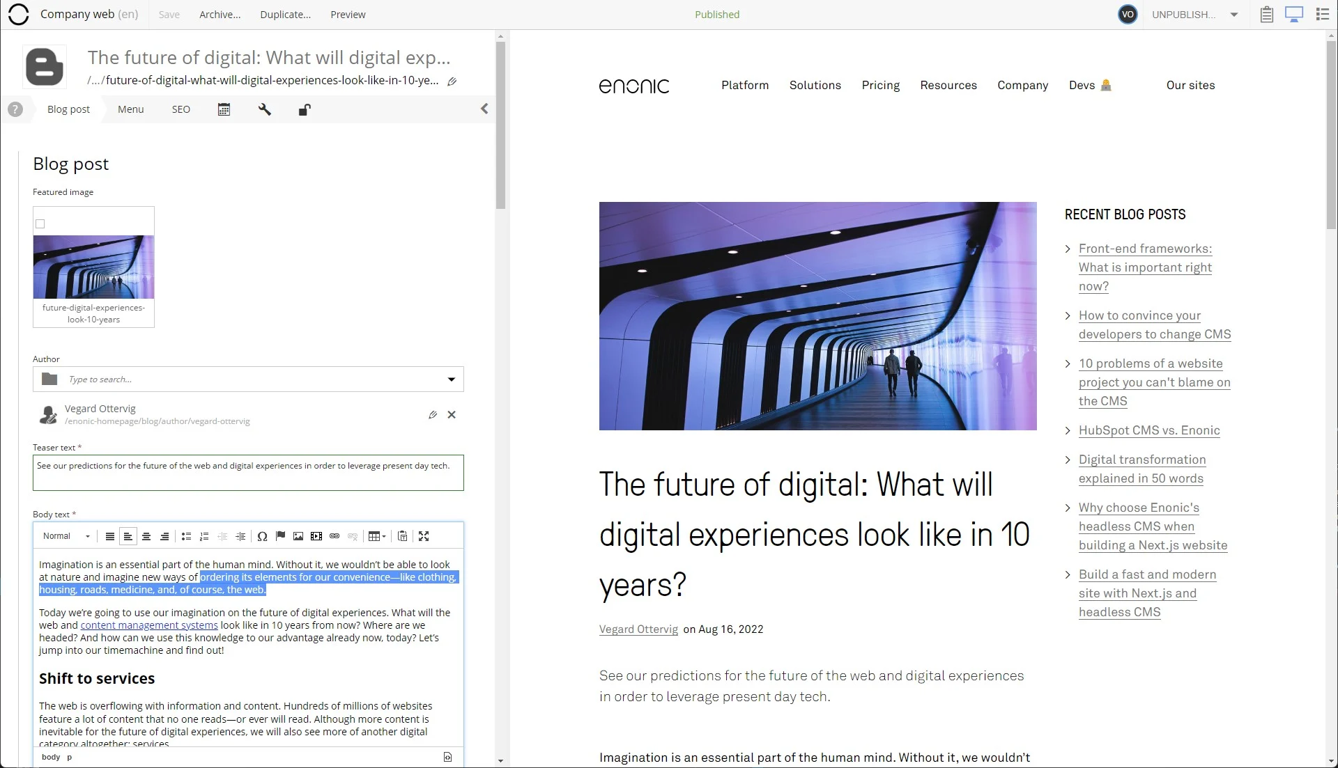 Enonic screenshot 4