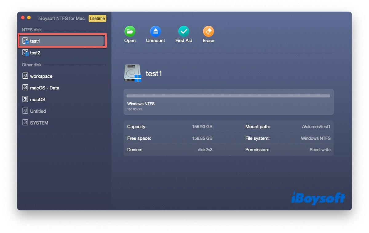 iBoysoft NTFS for Mac 3