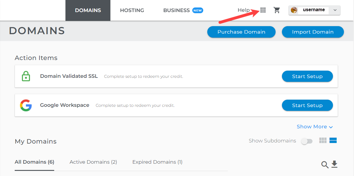 Domain.com Hosting screenshot 2