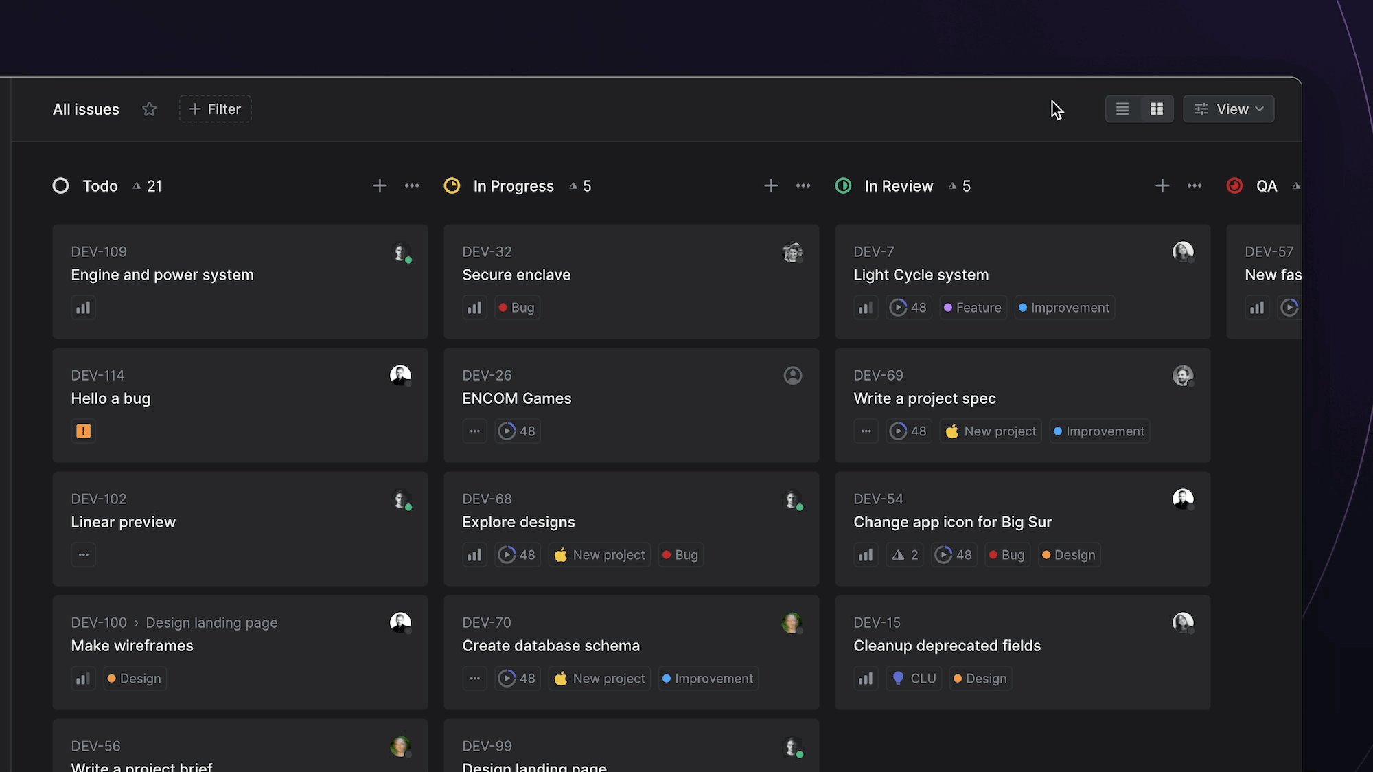 Linear screenshot 3