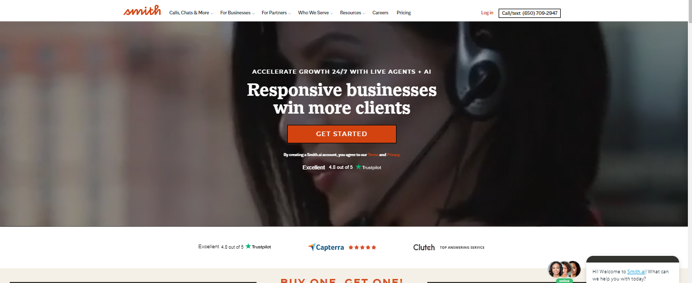 Smith.ai Live Website Chat 0