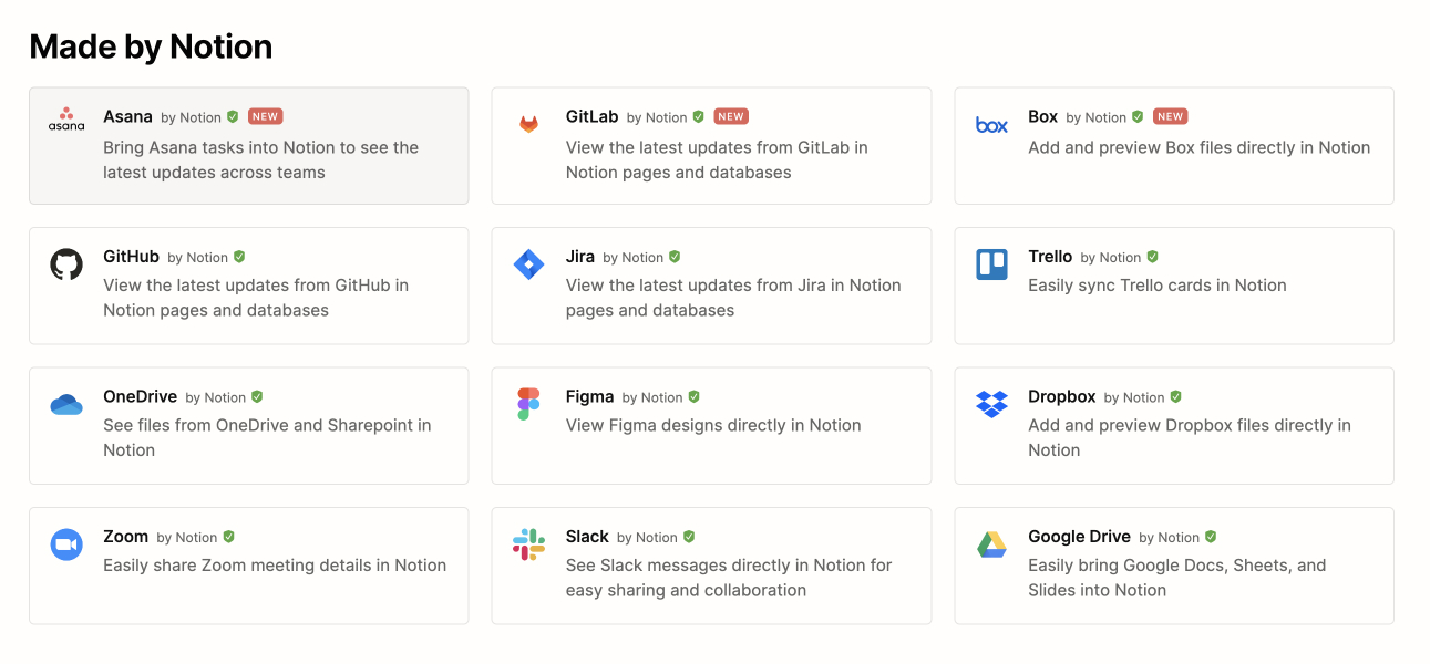 Notion Integrations