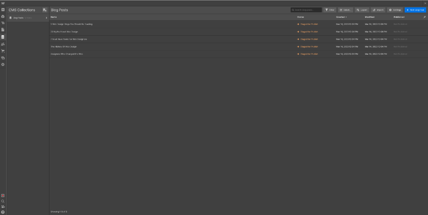 Webflow CMS