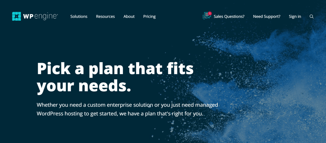 WP Engine landing page