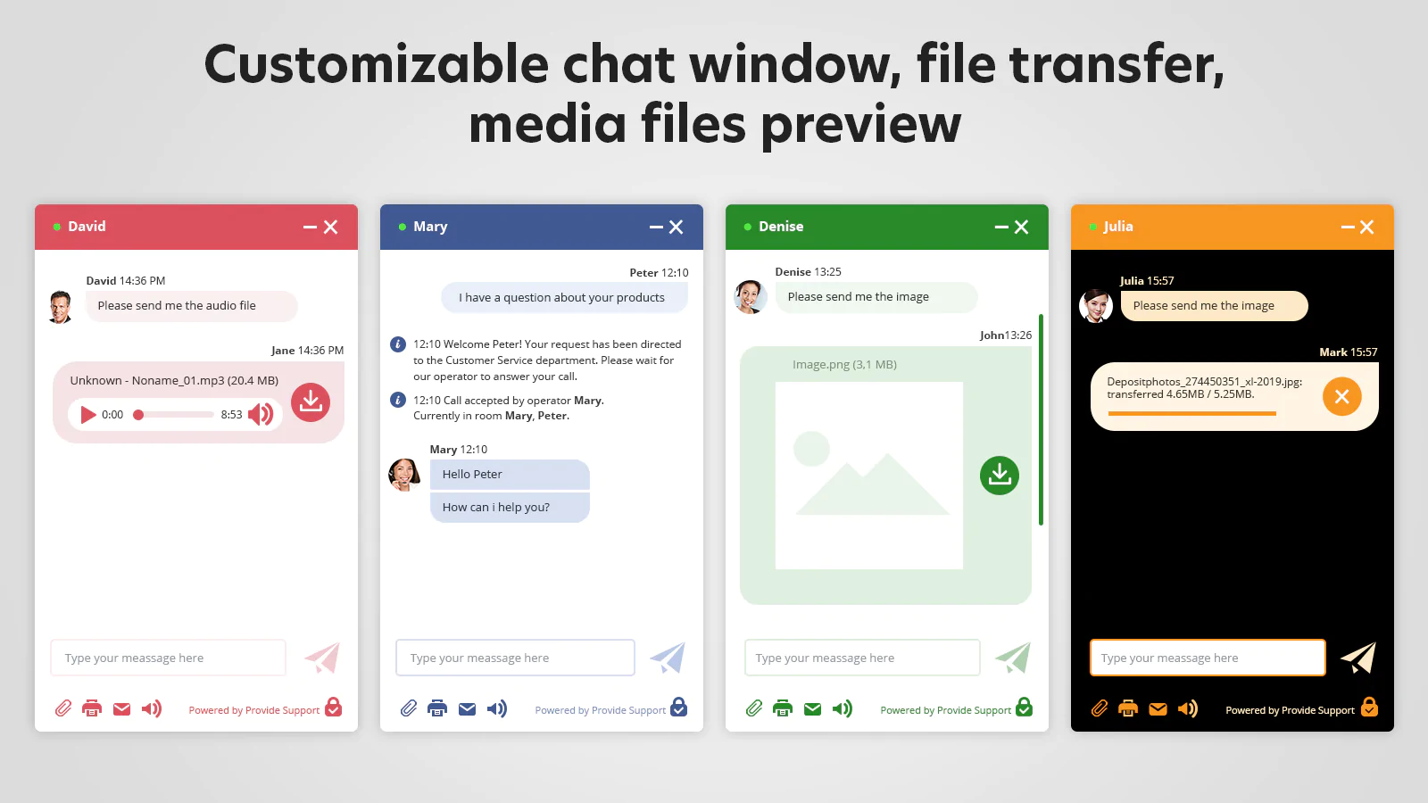 Provide Support Live Chat