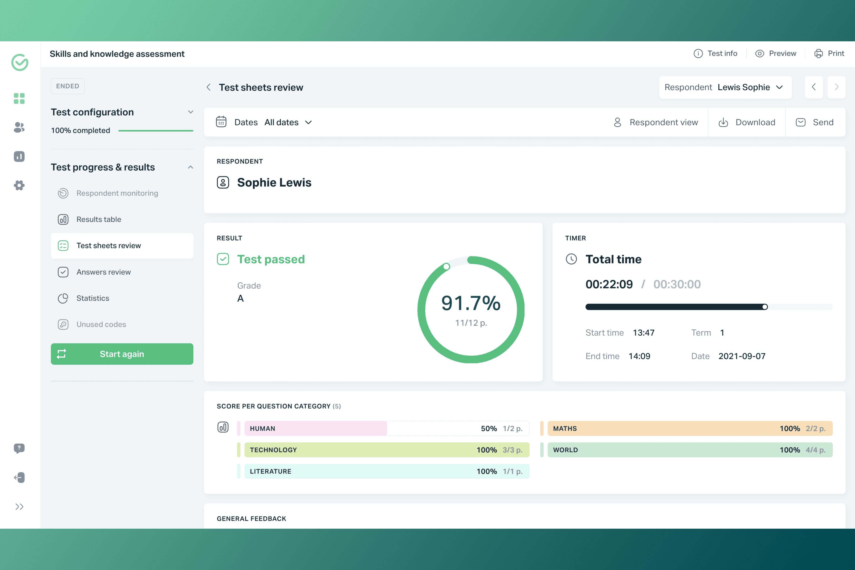 Testportal screenshot 5