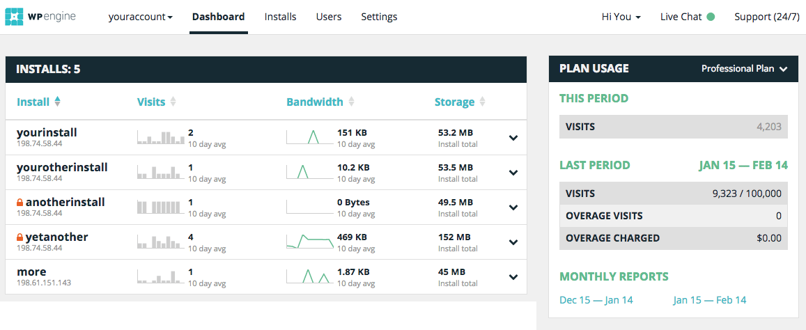WP Engine screenshot 2