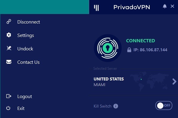 PrivadoVPN screenshot 4