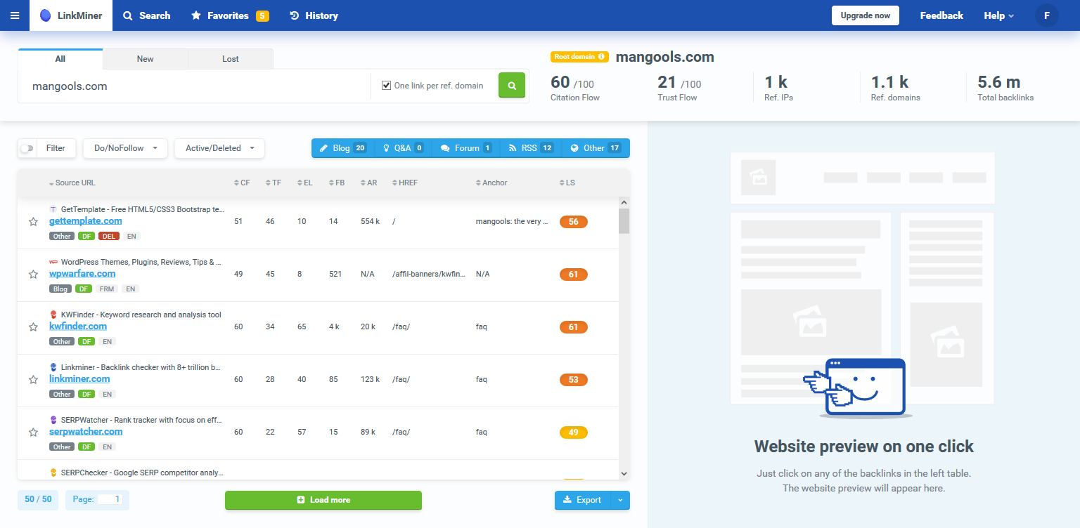 Mangools screenshot 2