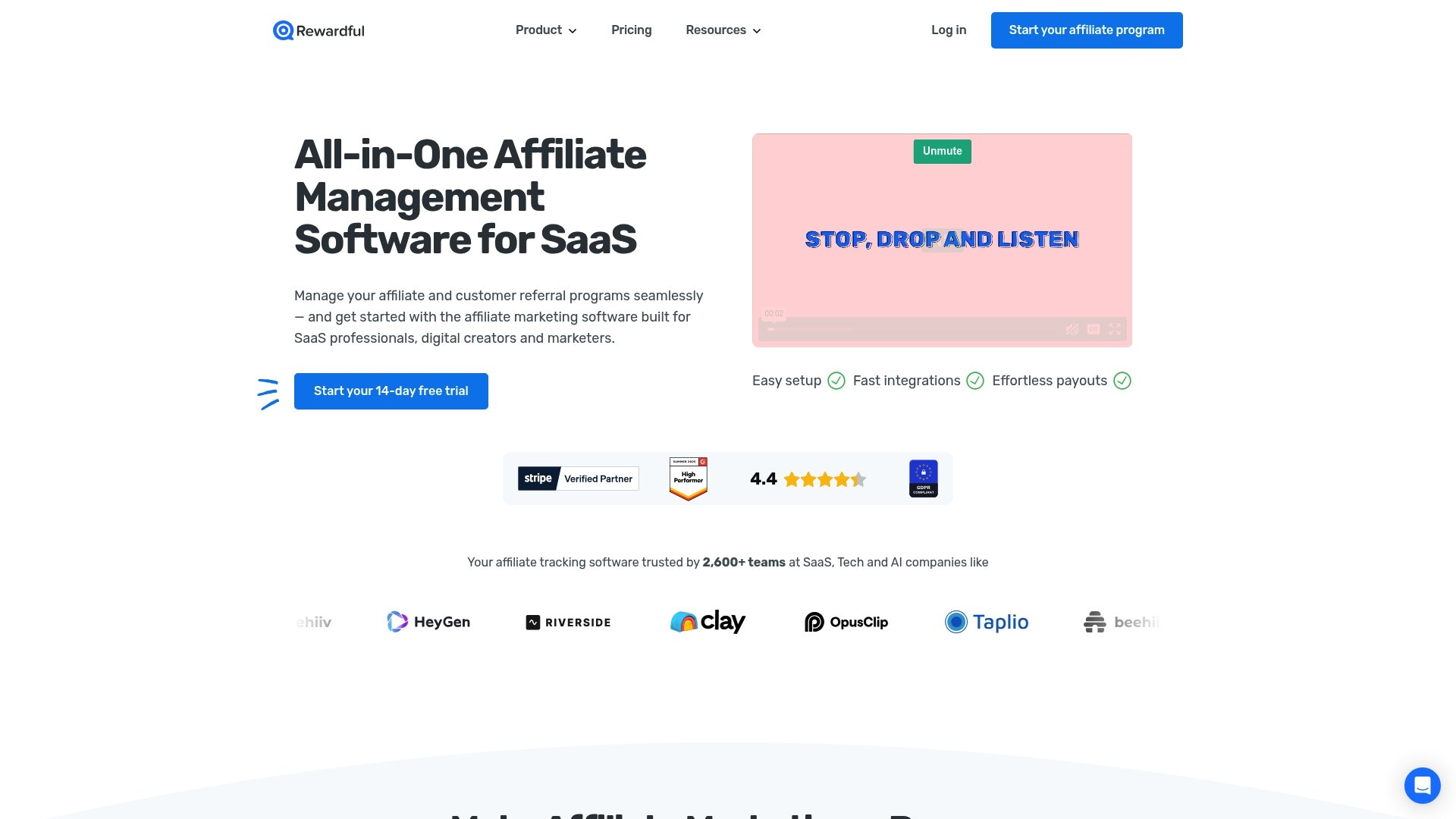 Rewardful Homepage