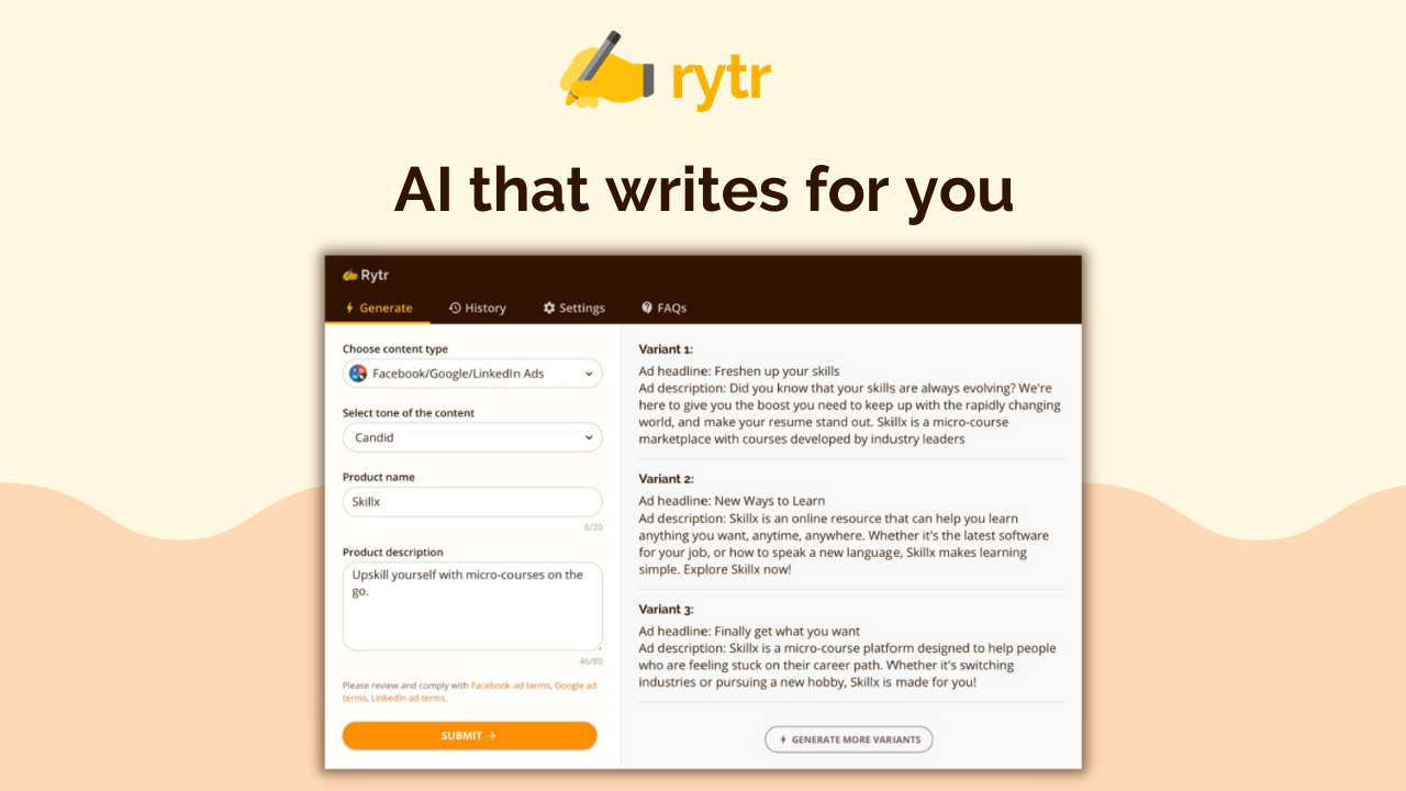 Rytr screenshot 2