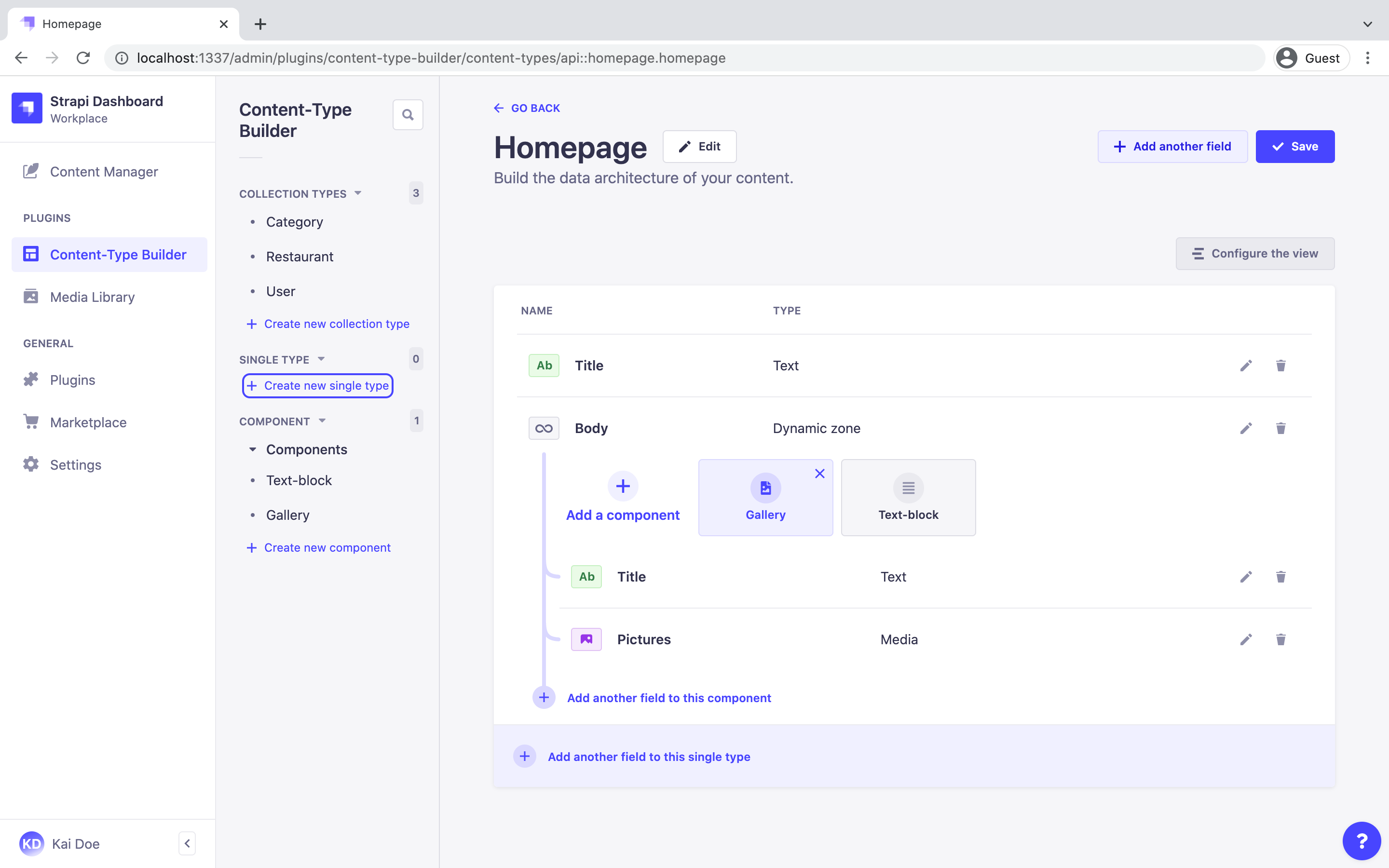 Strapi screenshot 2