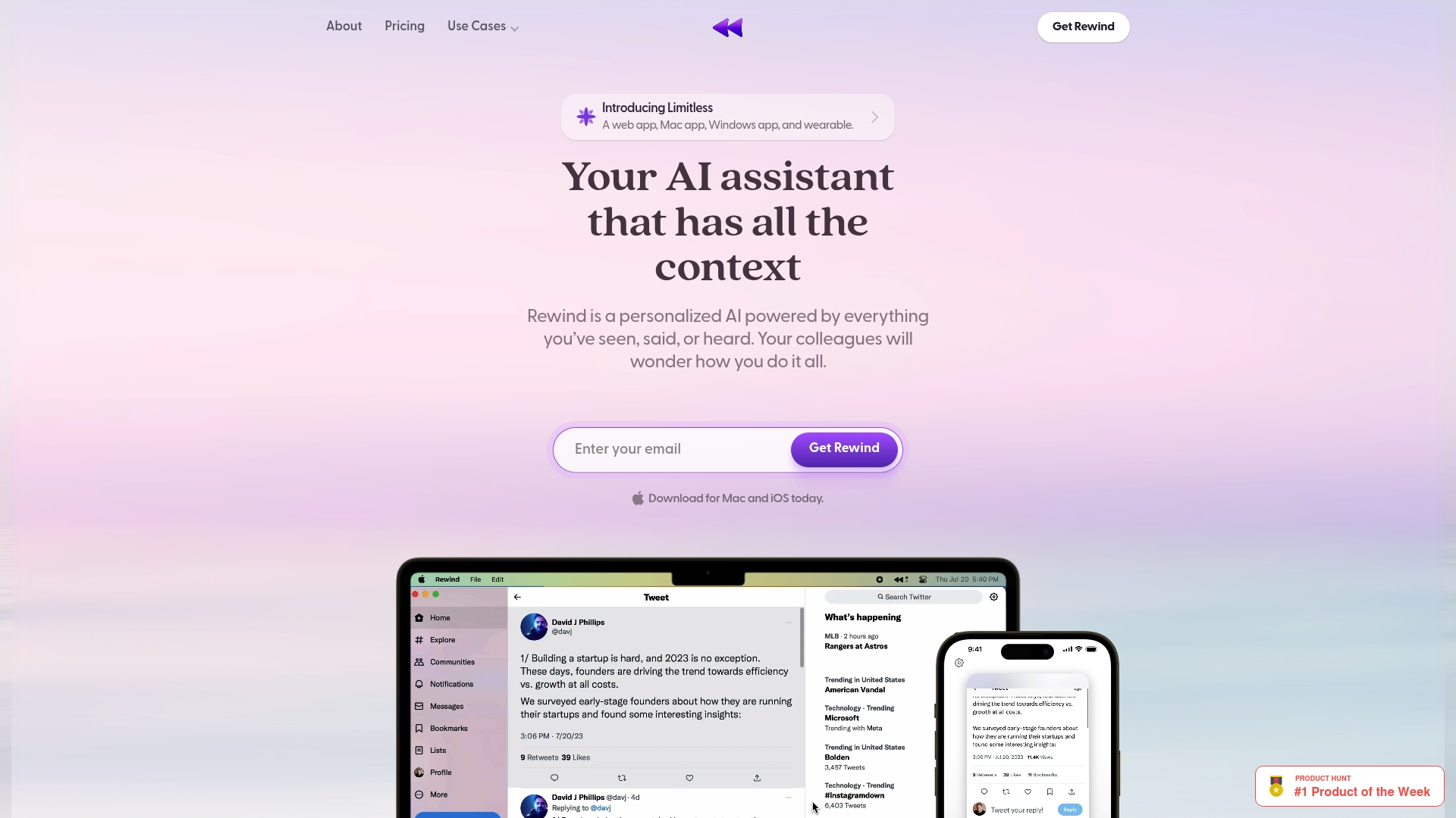 Rewind AI - Rewind AI Homepage