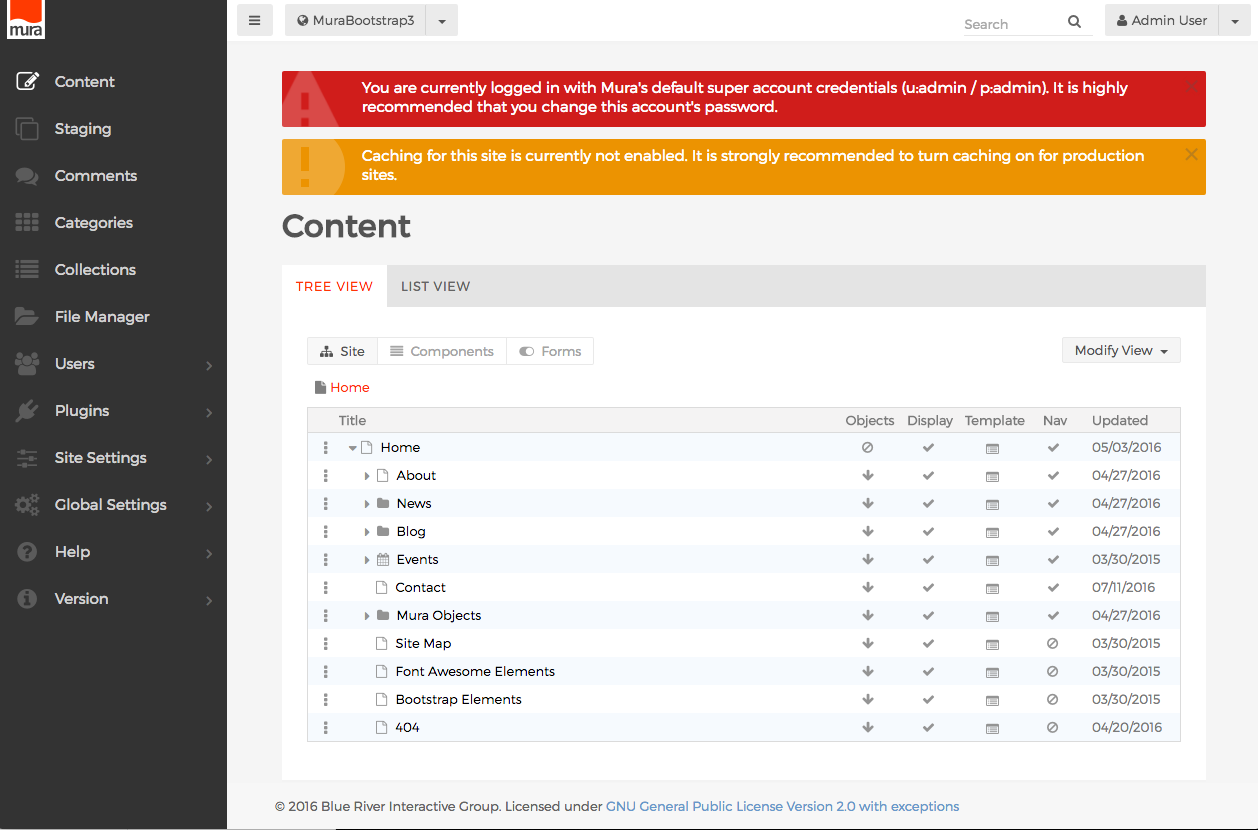Mura CMS screenshot 4