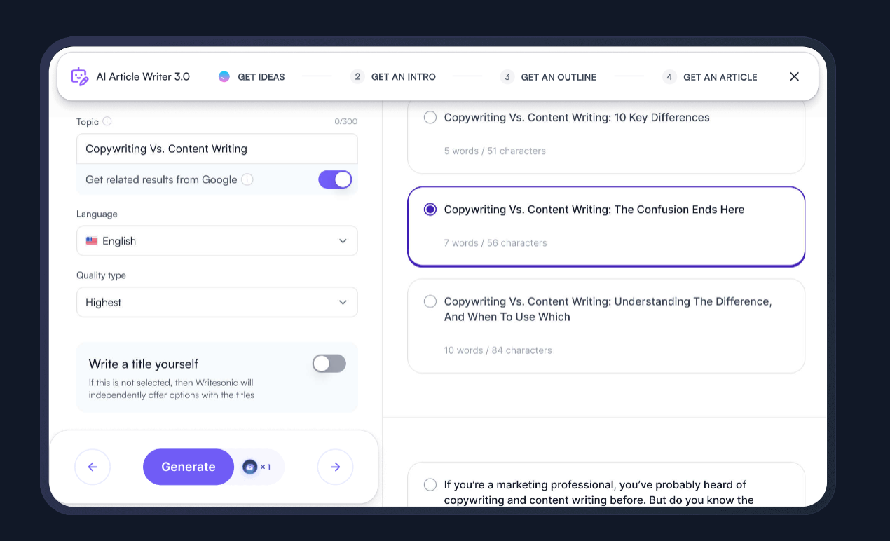 Writesonic screenshot 2