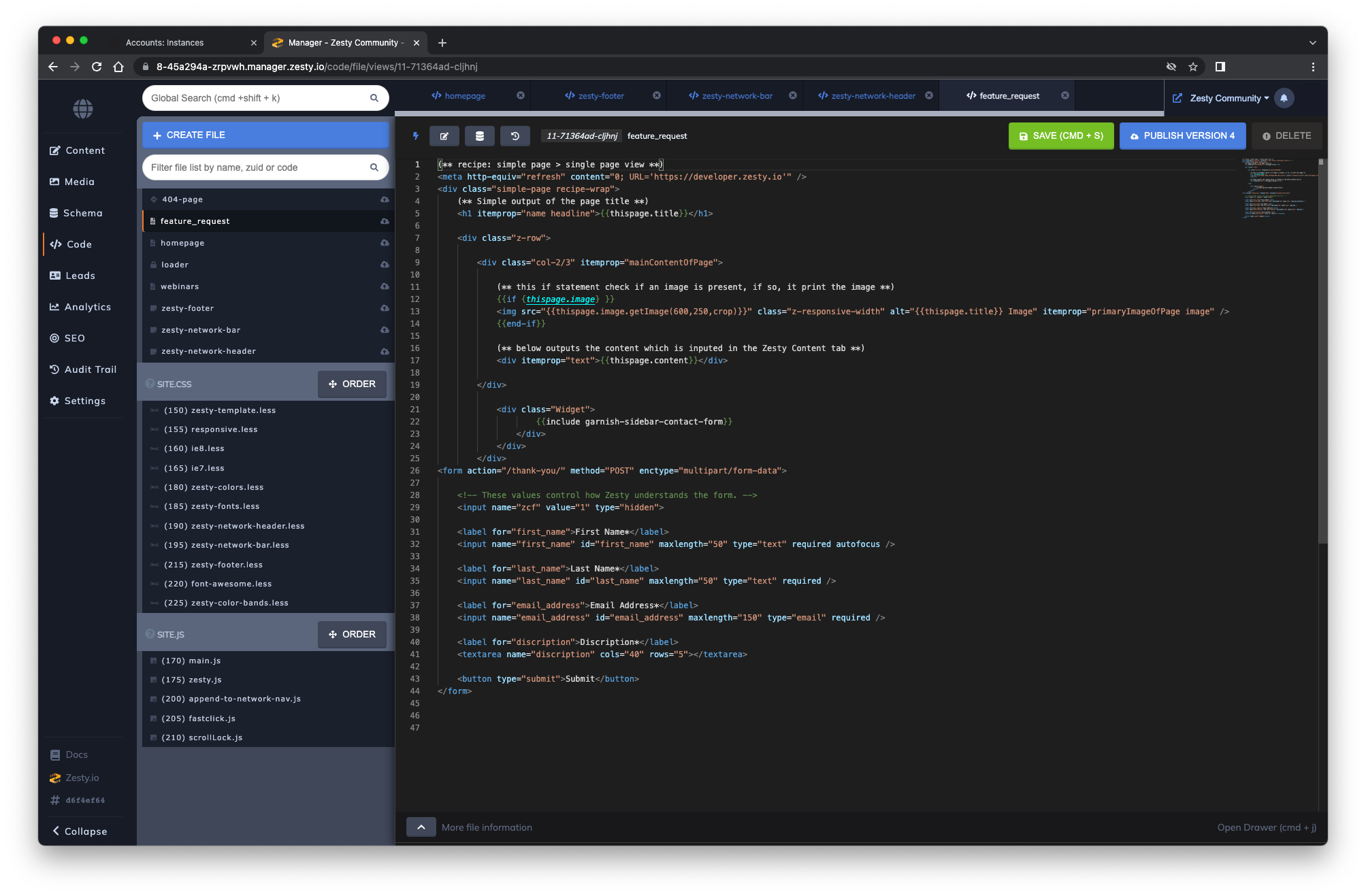 Zesty.io screenshot 2